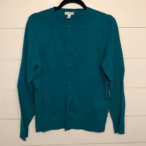 Teal button down cardigan